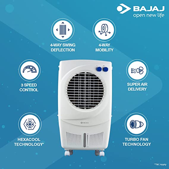 Bajaj PX 97 Torque New 36L Personal Air Cooler with Honeycomb Pads